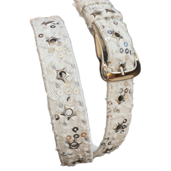 Denim pojas sa zvjezdanim zakrkama – punk Y2K stil, kopča od legura, zatvaranje kukom, Leather-Plastic obrada, Street/Hip-Hop stil, Zima 2025