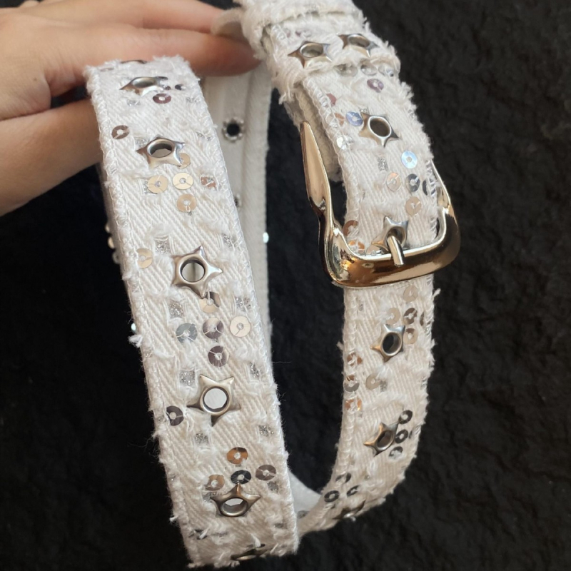 Denim pojas sa zvjezdanim zakrkama – punk Y2K stil, kopča od legura, zatvaranje kukom, Leather-Plastic obrada, Street/Hip-Hop stil, Zima 2025