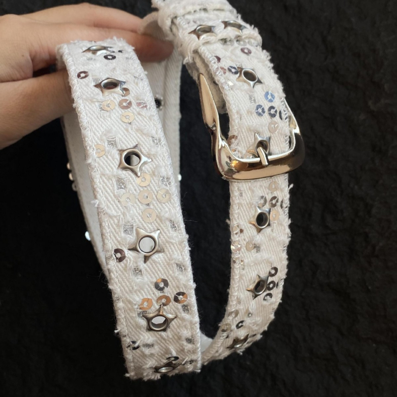 Denim pojas sa zvjezdanim zakrkama – punk Y2K stil, kopča od legura, zatvaranje kukom, Leather-Plastic obrada, Street/Hip-Hop stil, Zima 2025