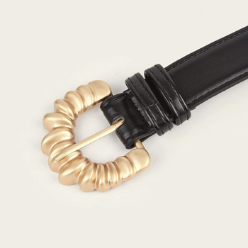 Pojas za kaput s kopčom od legure, PU materijal, vezanje uz pomoć pertli, uska širina do 2 cm