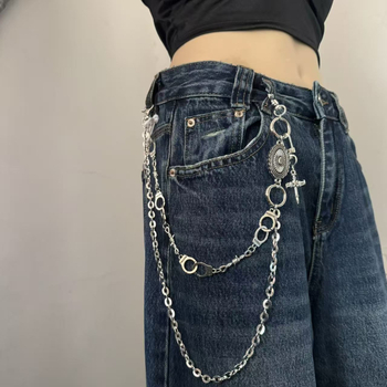 Struk lanac, unisex, metal, punk stil, širina 2,5 cm, duljina ispod 60 cm, mogućnost prilagodbe