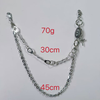 Struk lanac, unisex, metal, punk stil, širina 2,5 cm, duljina ispod 60 cm, mogućnost prilagodbe