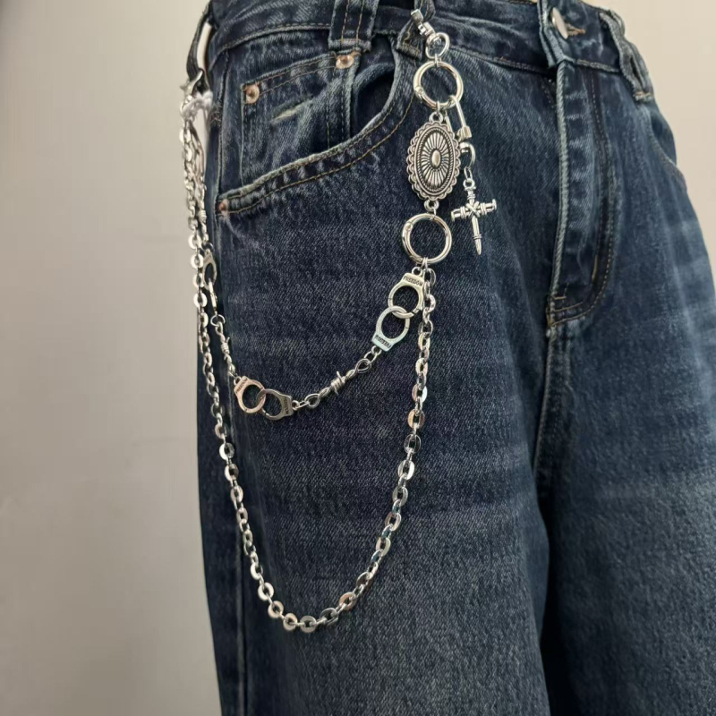 Struk lanac, unisex, metal, punk stil, širina 2,5 cm, duljina ispod 60 cm, mogućnost prilagodbe