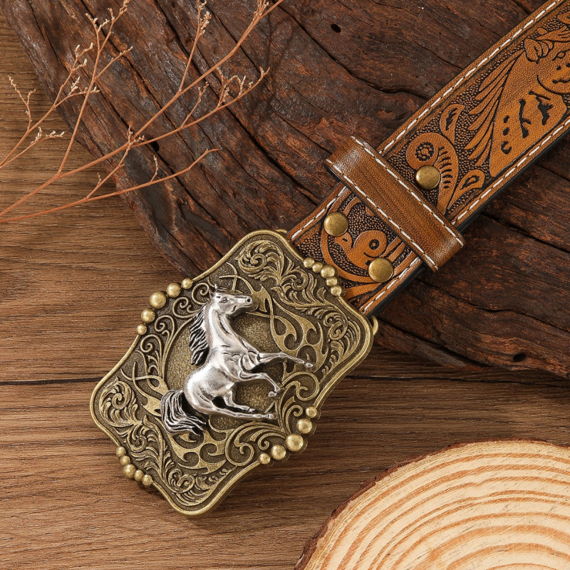 PU kožni pojas s udubljenim uzorkom, kopča od legure, kopčanje pločastim tipom, širina 2–4 cm