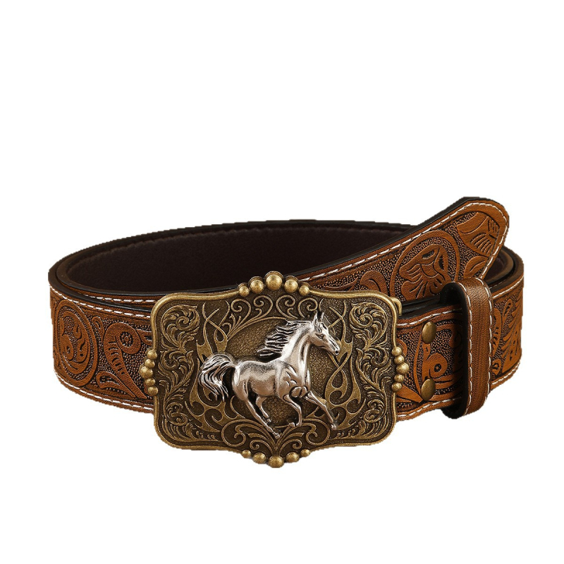 PU kožni pojas s udubljenim uzorkom, kopča od legure, kopčanje pločastim tipom, širina 2–4 cm