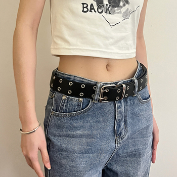 Unisex pojas od umjetne kože s punk-metal stilom, prorezani dizajn, dvostruka kopča, kopča na pin, širina 2–4 cm, marka Yiting