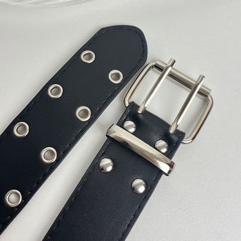 Unisex pojas od umjetne kože s punk-metal stilom, prorezani dizajn, dvostruka kopča, kopča na pin, širina 2–4 cm, marka Yiting