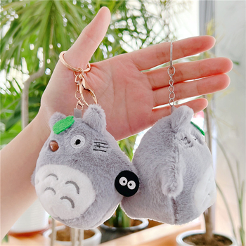 Totoro pliš mačka privjesak za ključeve, japanskog stila pliš lutka (PP pamuk; mačka; pogodno kao dodatak odjeći; uzrast 15–35)
