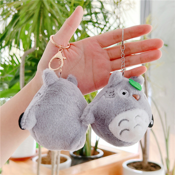 Totoro pliš mačka privjesak za ključeve, japanskog stila pliš lutka (PP pamuk; mačka; pogodno kao dodatak odjeći; uzrast 15–35)