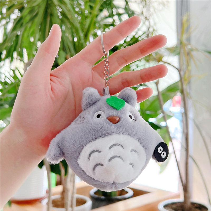Totoro pliš mačka privjesak za ključeve, japanskog stila pliš lutka (PP pamuk; mačka; pogodno kao dodatak odjeći; uzrast 15–35)