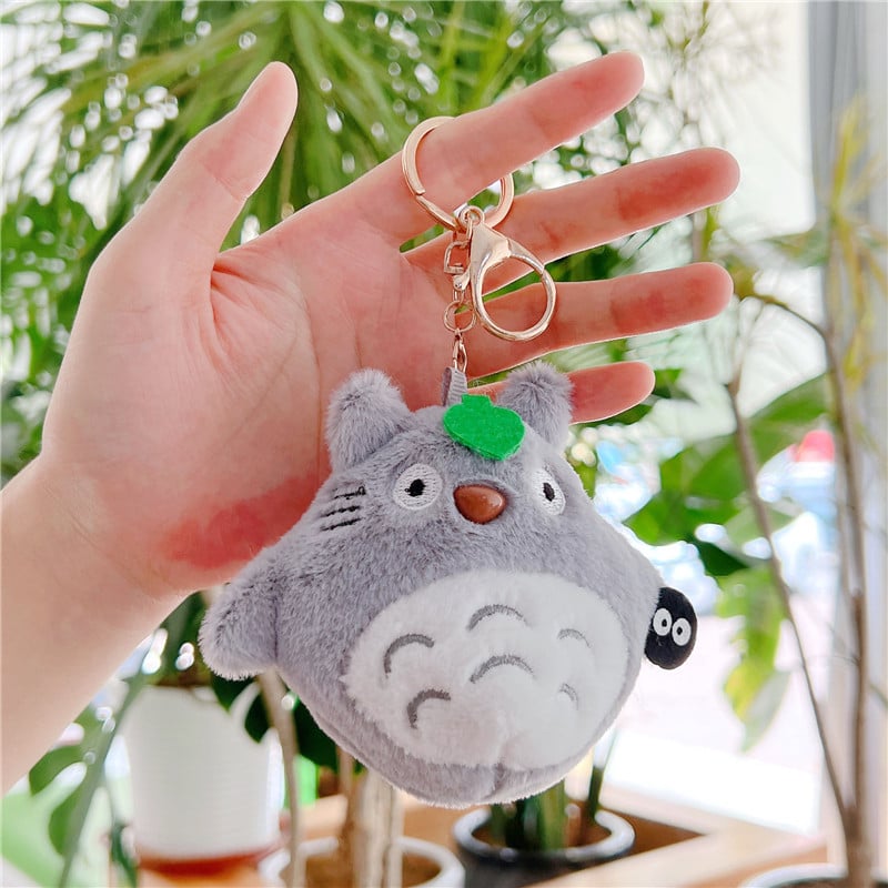 Totoro pliš mačka privjesak za ključeve, japanskog stila pliš lutka (PP pamuk; mačka; pogodno kao dodatak odjeći; uzrast 15–35)