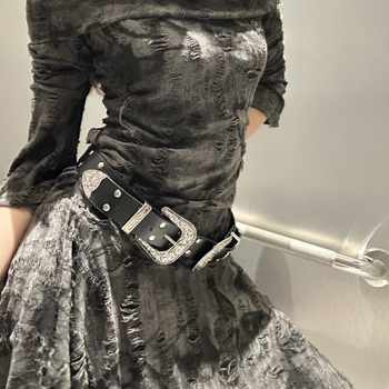 Ženski pojas od PU kože s PIN kopčom, kopča od legure, dvostruki nit, širina 2–4 cm, proljeće 2025