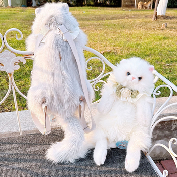 Rucsac pluș cu pisică - pluș foarte moale, umplutură PP bumbac, 14+ ani