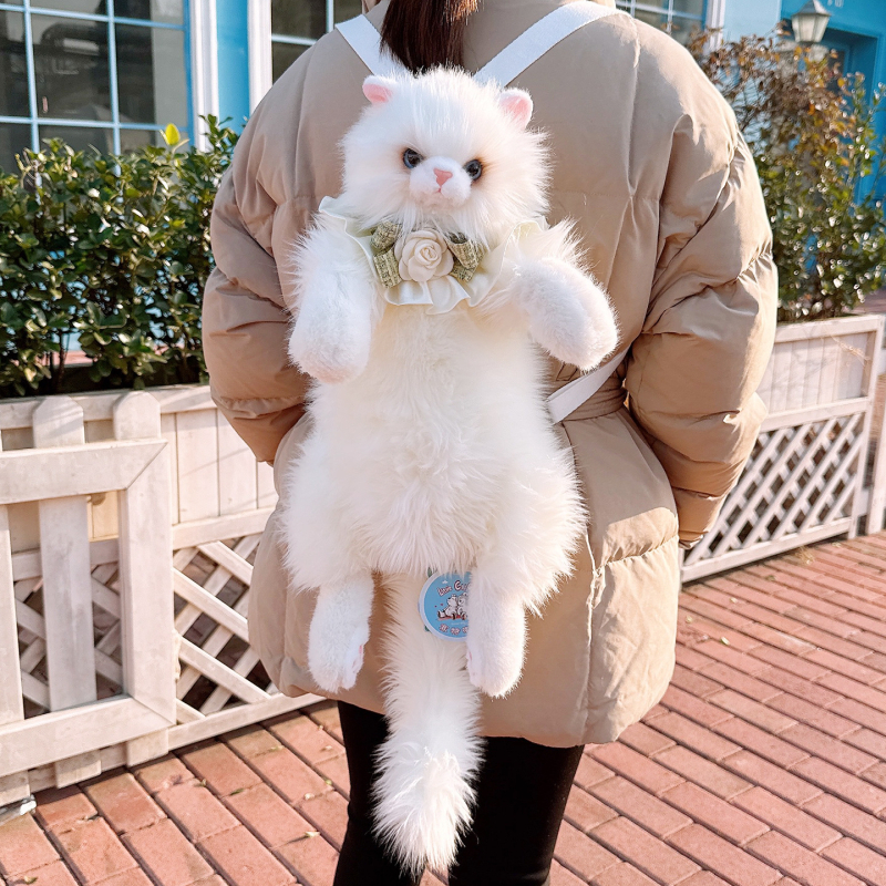 Rucsac pluș cu pisică - pluș foarte moale, umplutură PP bumbac, 14+ ani