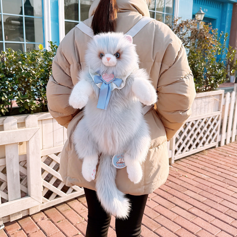 Rucsac pluș cu pisică - pluș foarte moale, umplutură PP bumbac, 14+ ani