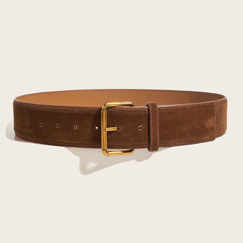 Ženski kaiš od PU kože s aluminijskom kopčom i kopčom s iglom, vintage/etno/književno retro stil, proljeće 2025