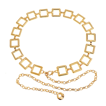 Lanț talie pentru femei, lanț metalic decorativ pentru rochii și fuste (Material: metal; Lungime: 110 cm; Lățime: 2; Cerc de curea: monoloop; Stil: versatil)