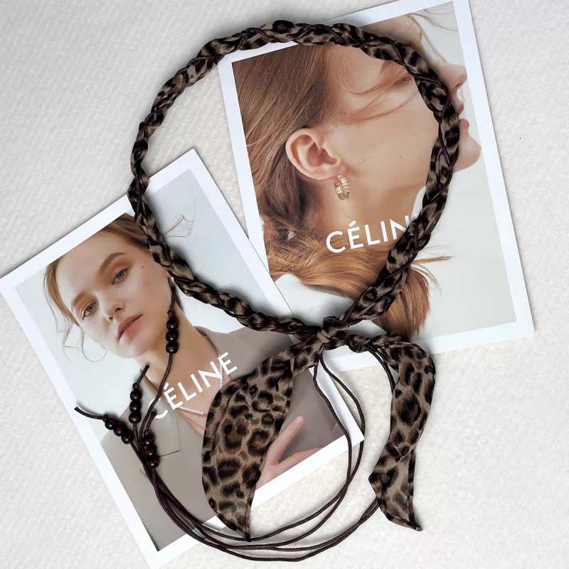 Leopard uzorak PU tkanog pojasa s ručno izrađenim perlicama, kopča čvor, porijeklo Yiwu, proljeće 2025, svestrani dodatak