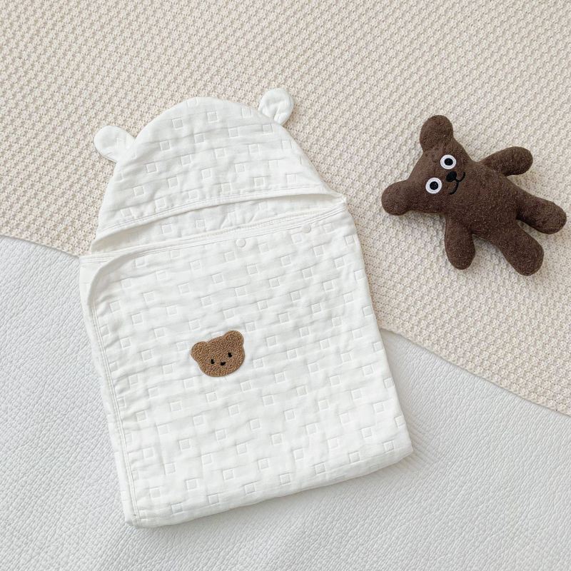 bovein Pamučni ručnik za kupanje beba s uzorkom životinja za novorođenčad