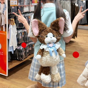 Mačja pliš maca s ruksakom, kratki pliš, PP pamuk punjenje, za djevojčice 7–14 godina