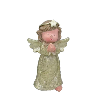 Molitveni anđeo figurica, smolna ručno izrađena dekoracija u karikaturalnom stilu, za dom i poklon za useljenje te suvenir za putovanje.