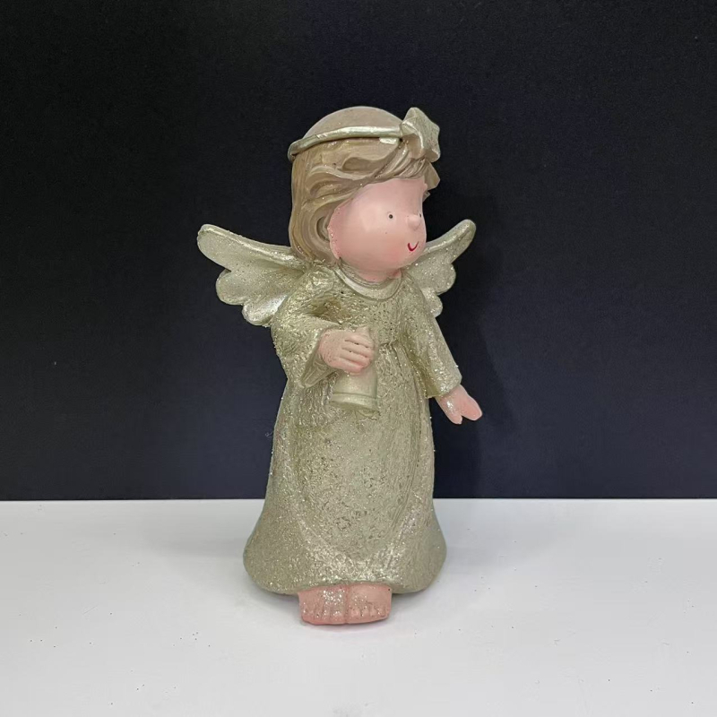 Molitveni anđeo figurica, smolna ručno izrađena dekoracija u karikaturalnom stilu, za dom i poklon za useljenje te suvenir za putovanje.