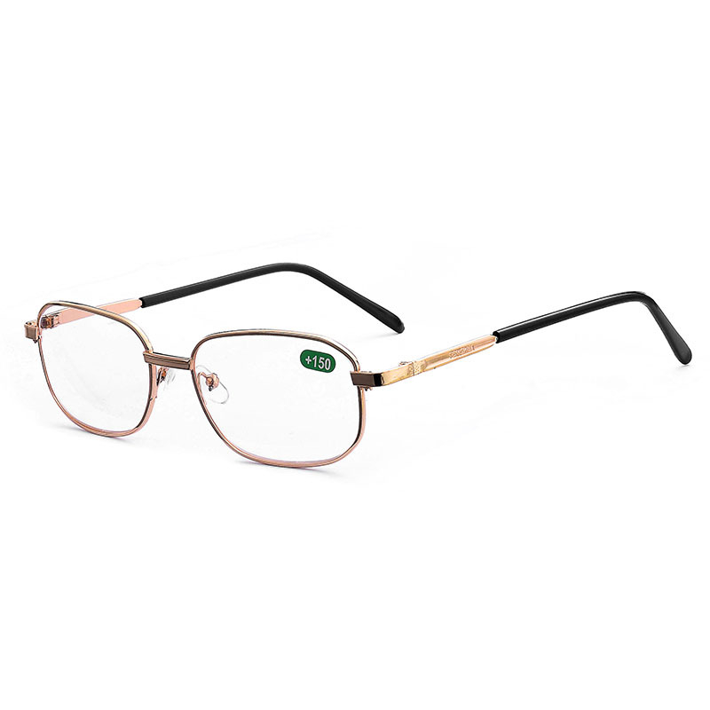 Očala za čitanje s TAC asferičnim lećama, metalni ovalni okvir, puni okvir, model 2588, personalizirani stil za starije muškarce