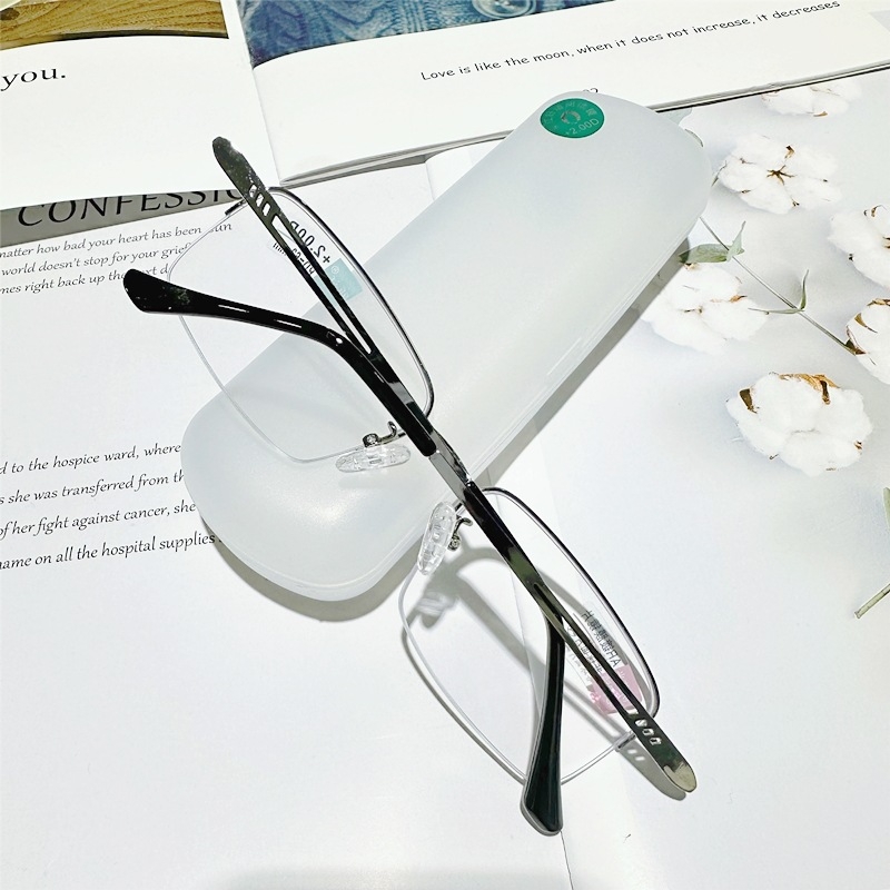 Muške naočale za čitanje s zaštitom od plavog svjetla, leće od smole, cijeli metalni okvir, kvadratni okvir