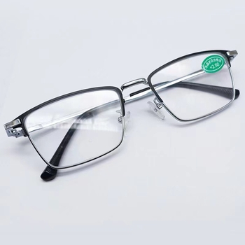 Γυαλιά ανάγνωσης, τετράγωνος σκελετός, κράμα τιτάνιο, γυάλινοι φακοί, λογοτεχνικό ρετρό στυλ