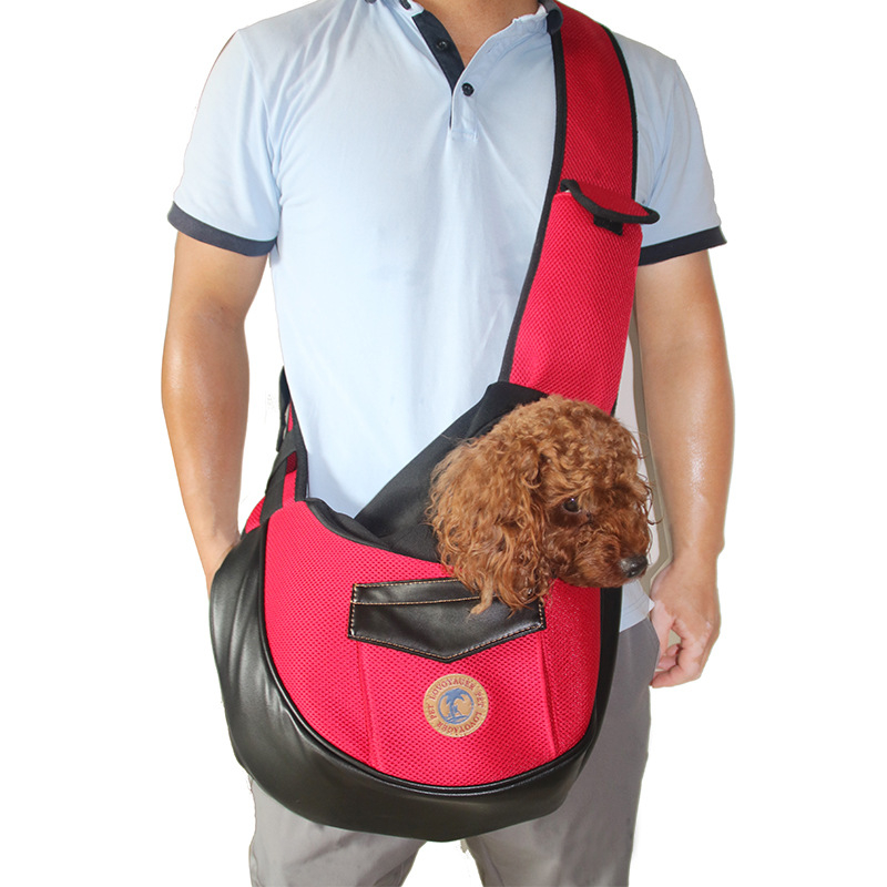 Crossbody torba za mačke i pse, platno, kapacitet do 10 kg, uzorak sendvič mreže, srednja mekoća