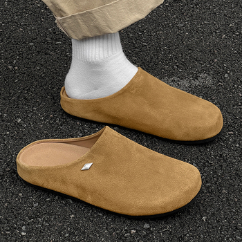 Sandale pentru bărbați, inspirate de Birkenstock, Slip-On, partea Superioară din velur, talpă din cauciuc, Cod produs 19987