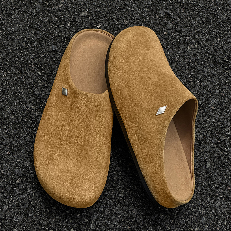 Sandale pentru bărbați, inspirate de Birkenstock, Slip-On, partea Superioară din velur, talpă din cauciuc, Cod produs 19987