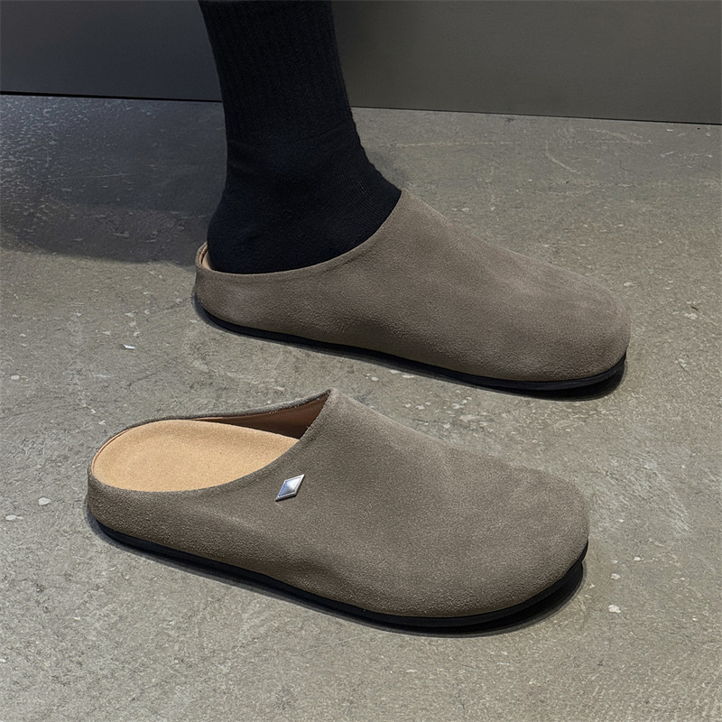 Sandale pentru bărbați, inspirate de Birkenstock, Slip-On, partea Superioară din velur, talpă din cauciuc, Cod produs 19987