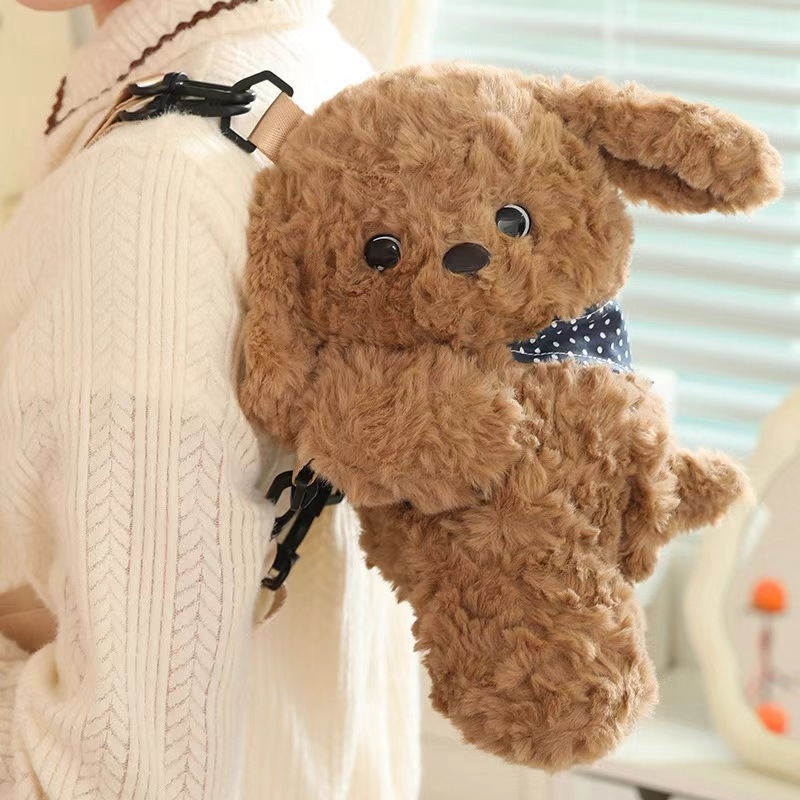 Plišani psić ruksak s iskrivljenim vratom, kratka pliš, PP vata punjenje, za uzrast 7–14