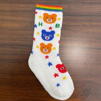 Gyerekeknek pamut zoknik, vastagodott, középmagos szárú, karikatúra mintával, melegek télen