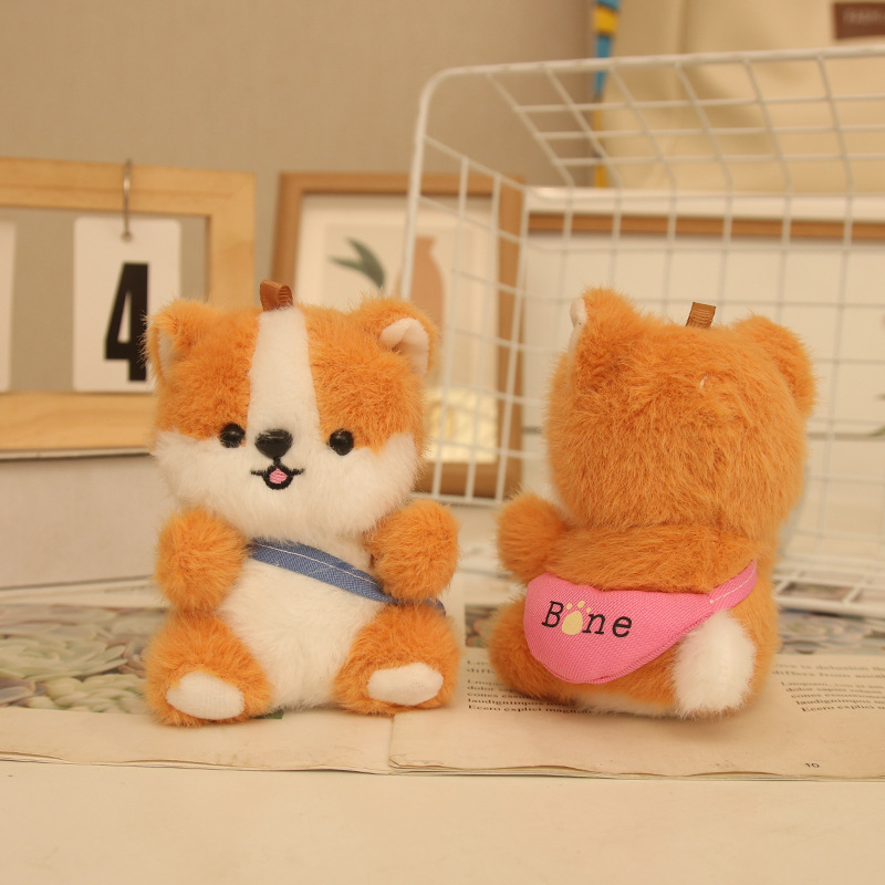 Plišani privjesak za torbu: Corgi i Shiba Inu - kratki pliš, PP pamuk punjenje, mrežasta ambalaža, za uzrast 14+