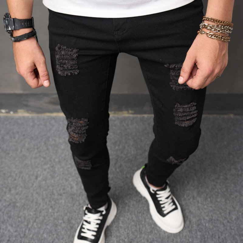 Muške traperice, casual slim fit, uski kroj nogavica, srednji pojas, zip zatvarač