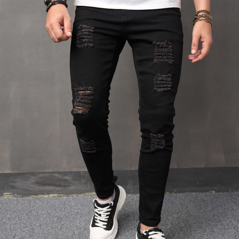 Muške traperice, casual slim fit, uski kroj nogavica, srednji pojas, zip zatvarač