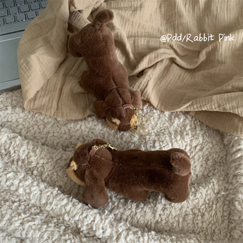 Dachshund pliš igračka – privjesak za ključeve i ruksak, (PP pamuk punjenje, ultra mekani kratki pliš, unisex)