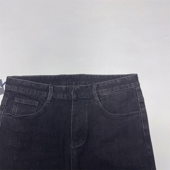 Мъжки дънки с прав крак, средна талия, деним памук-полиестер-спандекс, цип, пролет и есен
