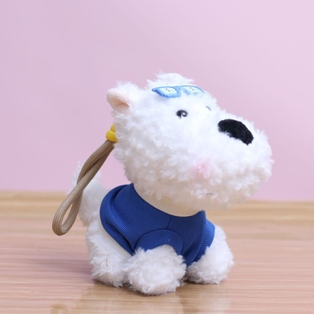 Mori bunny West Highland White Terrier plüss kulcstartó — rendkívül puha rövid plüss, PP töltet