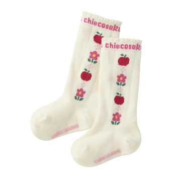 Gyerekeknek készült zokni Cartoon hímzéssel, pamut, hosszú cső, lélegző, 95% pamut, 3–8 éveseknek