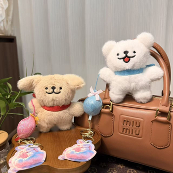 Plišasti psić – privjesak za ključeve, linijski stil crteža, kratka pliš, PP pamuk punjenje, za uzrast 7–14, prilagođeni uzorci dostupni