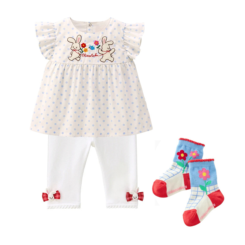 gyerekeknek középső szárú zokni hímzéssel, japán stílusú mintákkal (cartoon betűk pöttyök), lélegző, 95% pamut