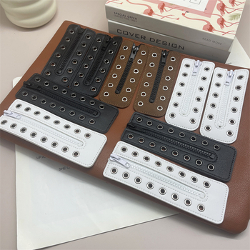 Ghoo PU δερμάτινες διακοσμητικές επενδύσεις κορδονιών για παπούτσια – συμβατές με sneakers, δερμάτινα παπούτσια και μποτάκια, μοντέρνος και casual στυλ, αξεσουάρ με φερμουάρ