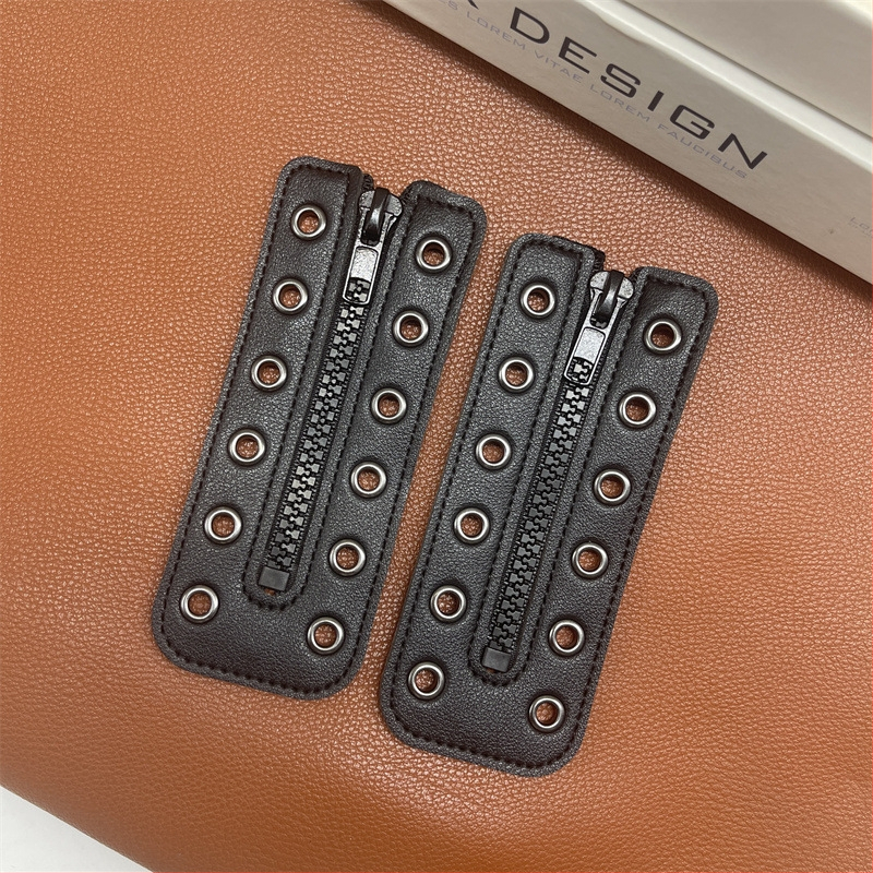 Ghoo PU kožený dekoratív vložok šnúrok pre topánky – vhodné pre tenisky, kožené topánky a čižmy, štýl módny a bežný, doplnok so zipsom