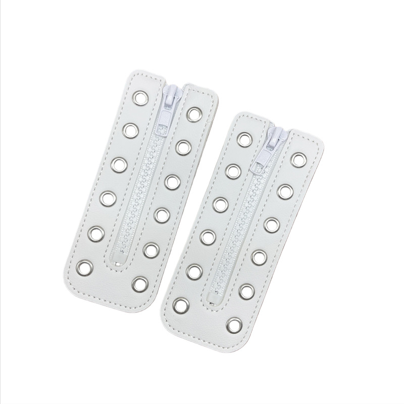 Ghoo PU δερμάτινες διακοσμητικές επενδύσεις κορδονιών για παπούτσια – συμβατές με sneakers, δερμάτινα παπούτσια και μποτάκια, μοντέρνος και casual στυλ, αξεσουάρ με φερμουάρ