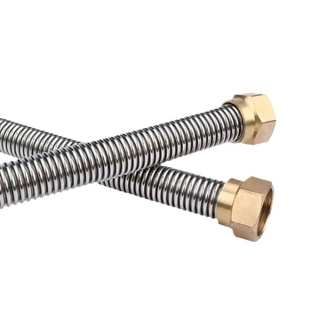 Pinrun 2-1 furtun flexibil din oțel inox pentru alimentarea cu apă caldă/rece, filet intern și extern, 201 oțel, protecție la explozie, stil modern minimalist, procesare personalizată disponibilă