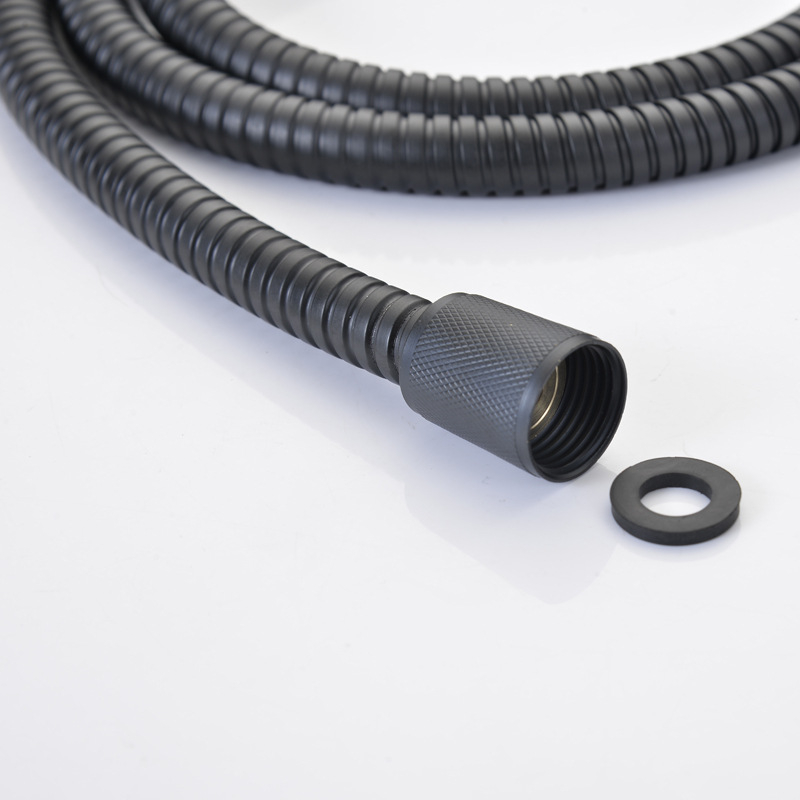 Furtun de duș din oțel inoxidabil, cuplă dublă, înaltă presiune, PVC și cupru, conectori din alamă, 0.8 MPa, 80°C