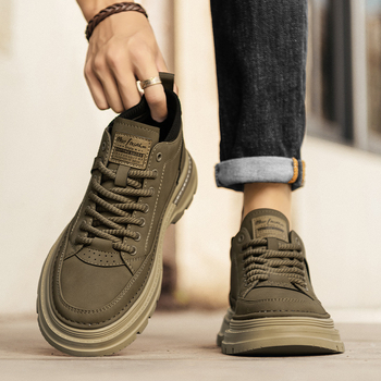 Muške Martin čizme, visoke, mikrovlakna koža, vodootporne i prozračne, iznad koljena, klin 1–3 cm, zima 2024